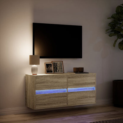 TV-Møbel Sonoma Eik TV-benk med LED 100x31x45 cm