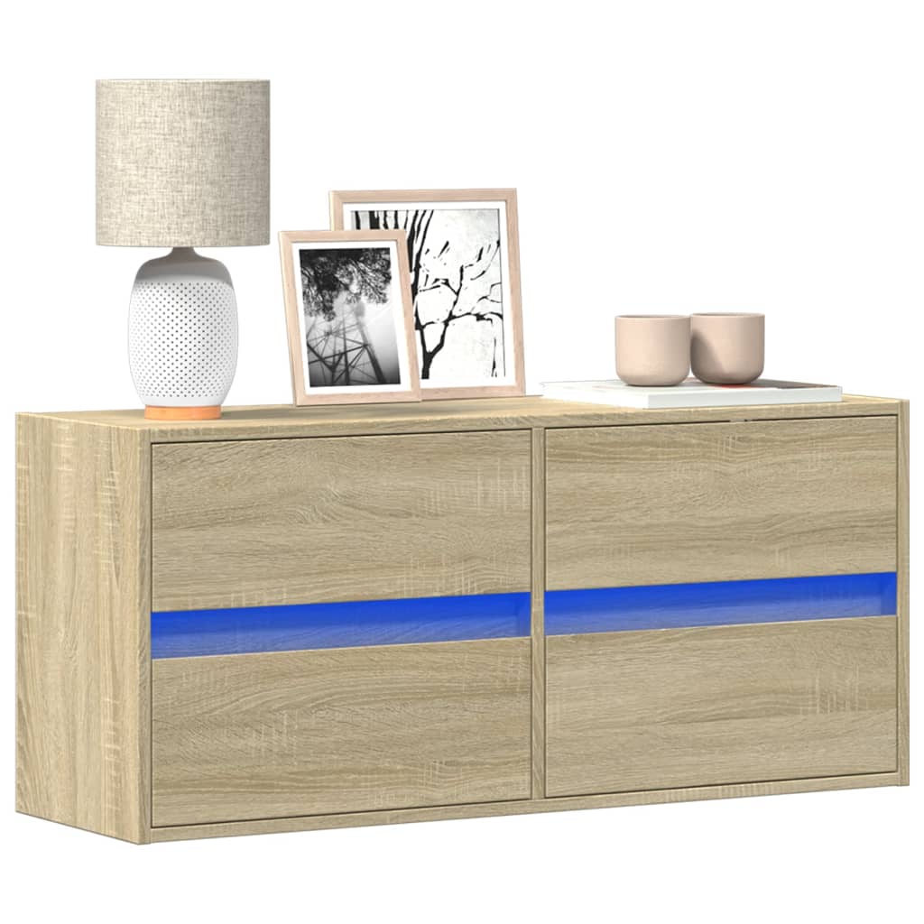 TV-Møbel Sonoma Eik TV-benk med LED 100x31x45 cm