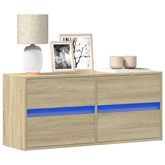 TV-Møbel Sonoma Eik TV-benk med LED 100x31x45 cm
