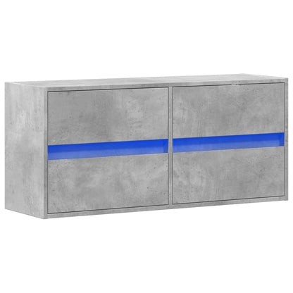 TV-Møbel Betonggrå TV-benk med LED-lys 100x31x45 cm