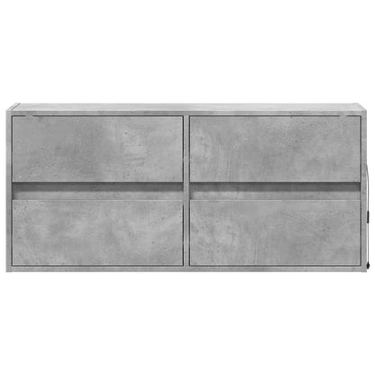 TV-Møbel Betonggrå TV-benk med LED-lys 100x31x45 cm