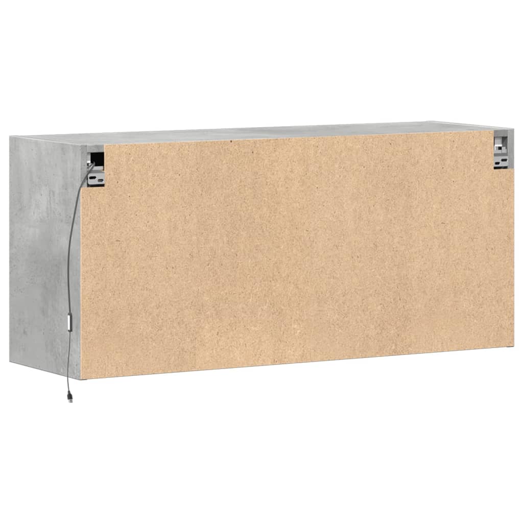 TV-Møbel Betonggrå TV-benk med LED-lys 100x31x45 cm