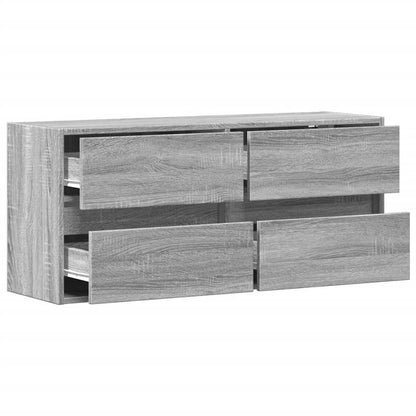 TV-Møbel Sonoma Grå Vegghengt TV-benk med LED 100x31x45 cm