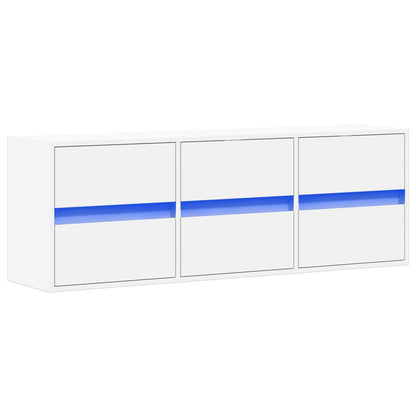 TV-Møbel Hvit TV-benk med LED 130x31x45 cm