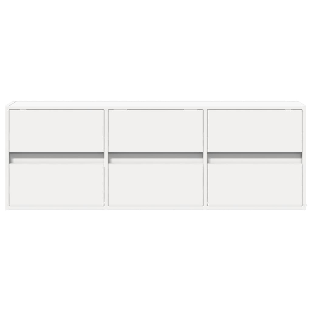 TV-Møbel Hvit TV-benk med LED 130x31x45 cm