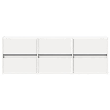 TV-Møbel Hvit TV-benk med LED 130x31x45 cm