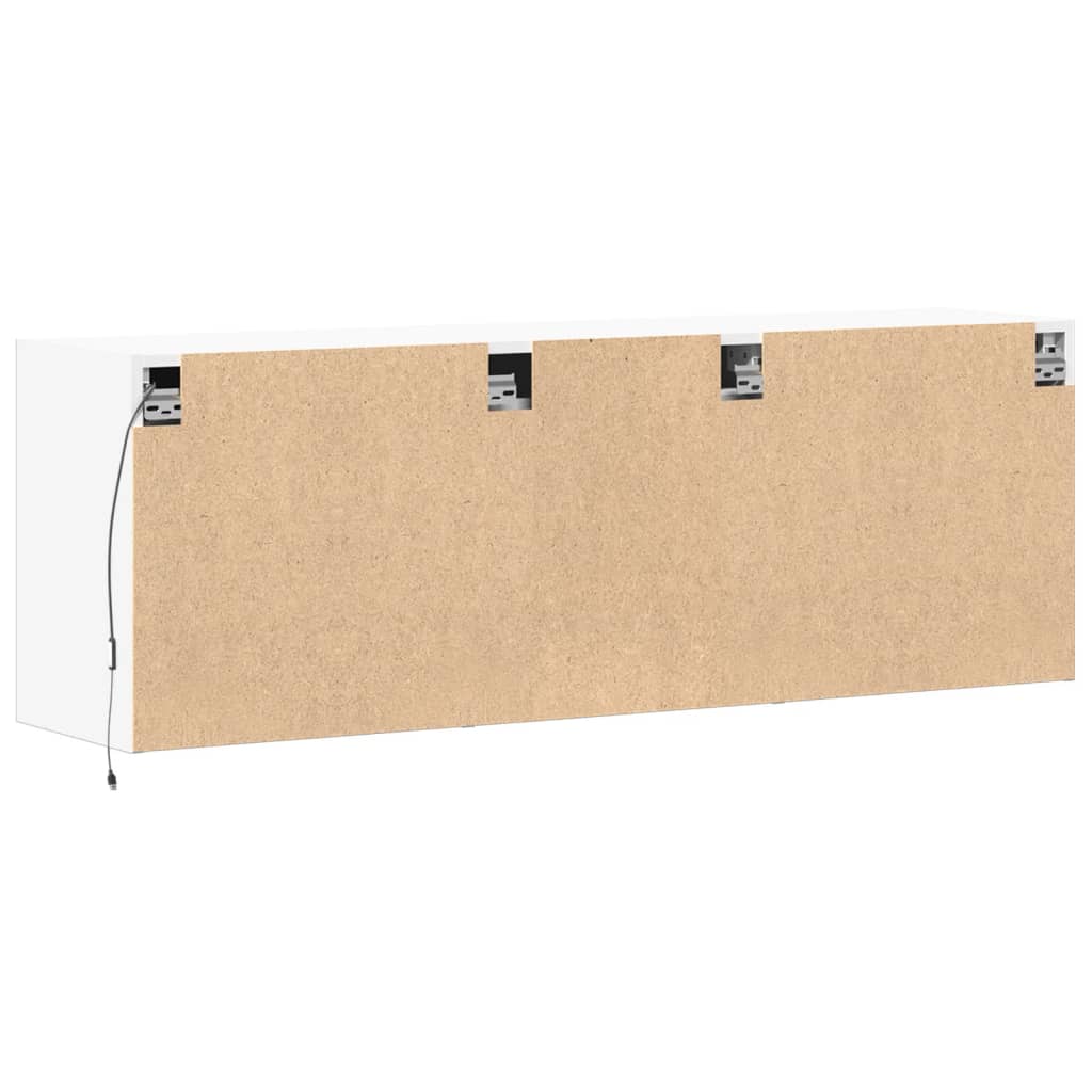 TV-Møbel Hvit TV-benk med LED 130x31x45 cm