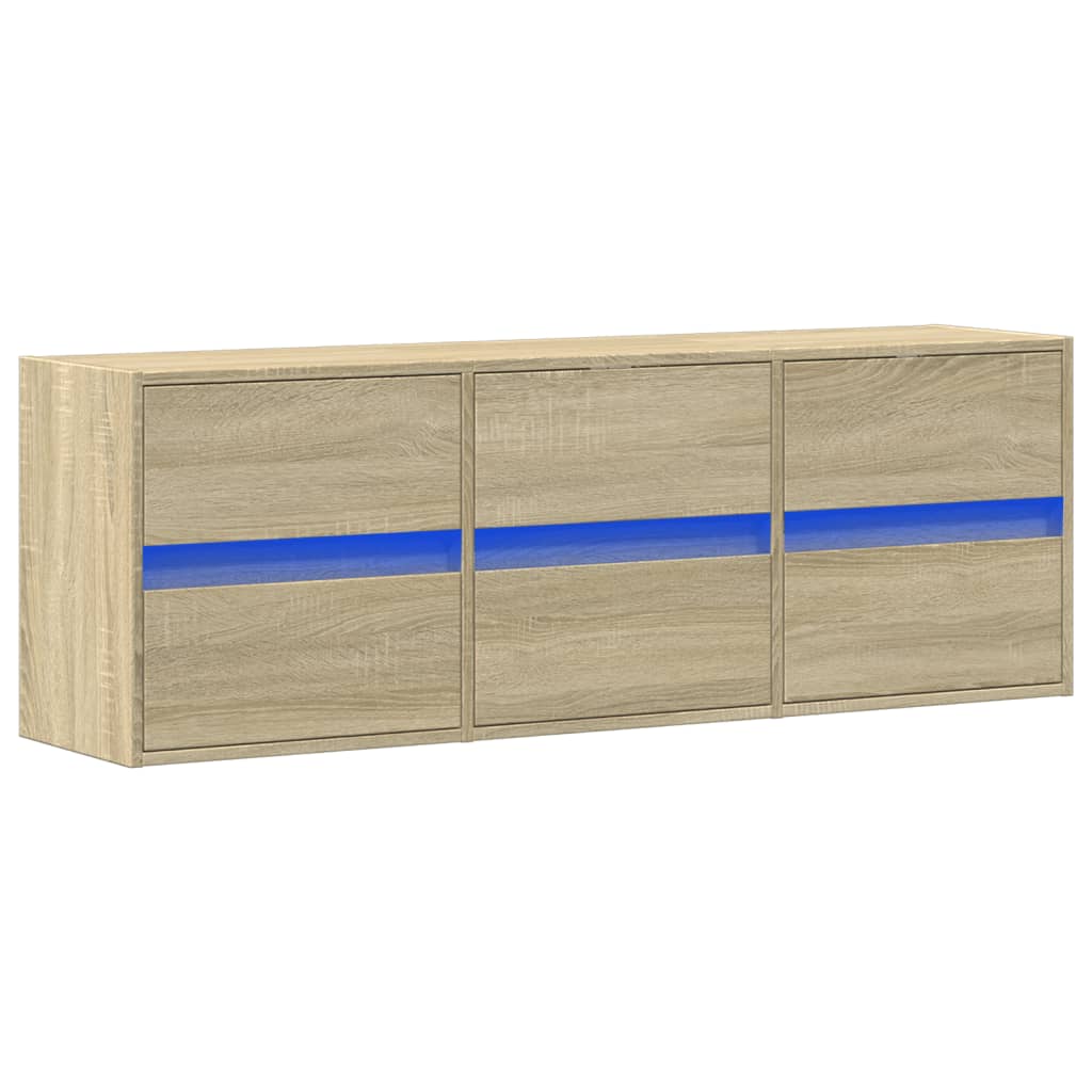 TV-Møbel Sonoma Eik TV-benk med LED 130x31x45 cm
