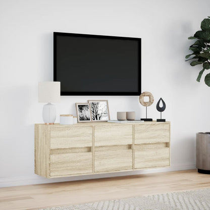 TV-Møbel Sonoma Eik TV-benk med LED 130x31x45 cm
