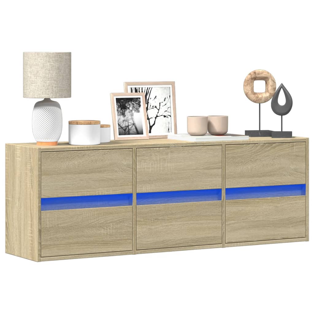 TV-Møbel Sonoma Eik TV-benk med LED 130x31x45 cm