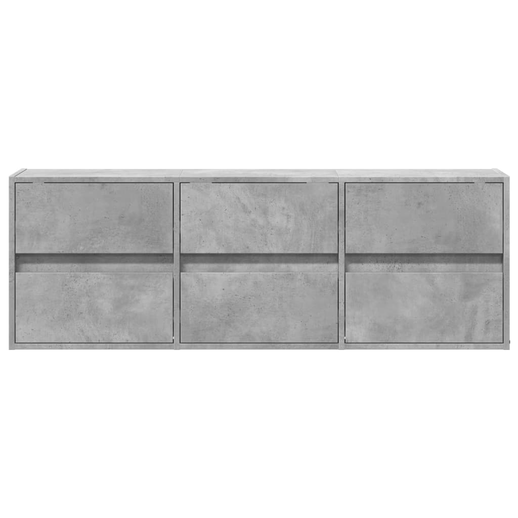 TV-Møbel Betonggrå TV-benk med LED-lys 130x31x45 cm
