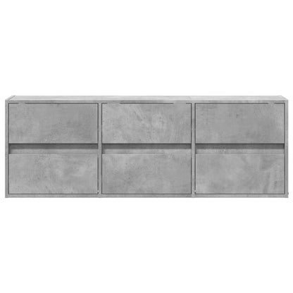 TV-Møbel Betonggrå TV-benk med LED-lys 130x31x45 cm