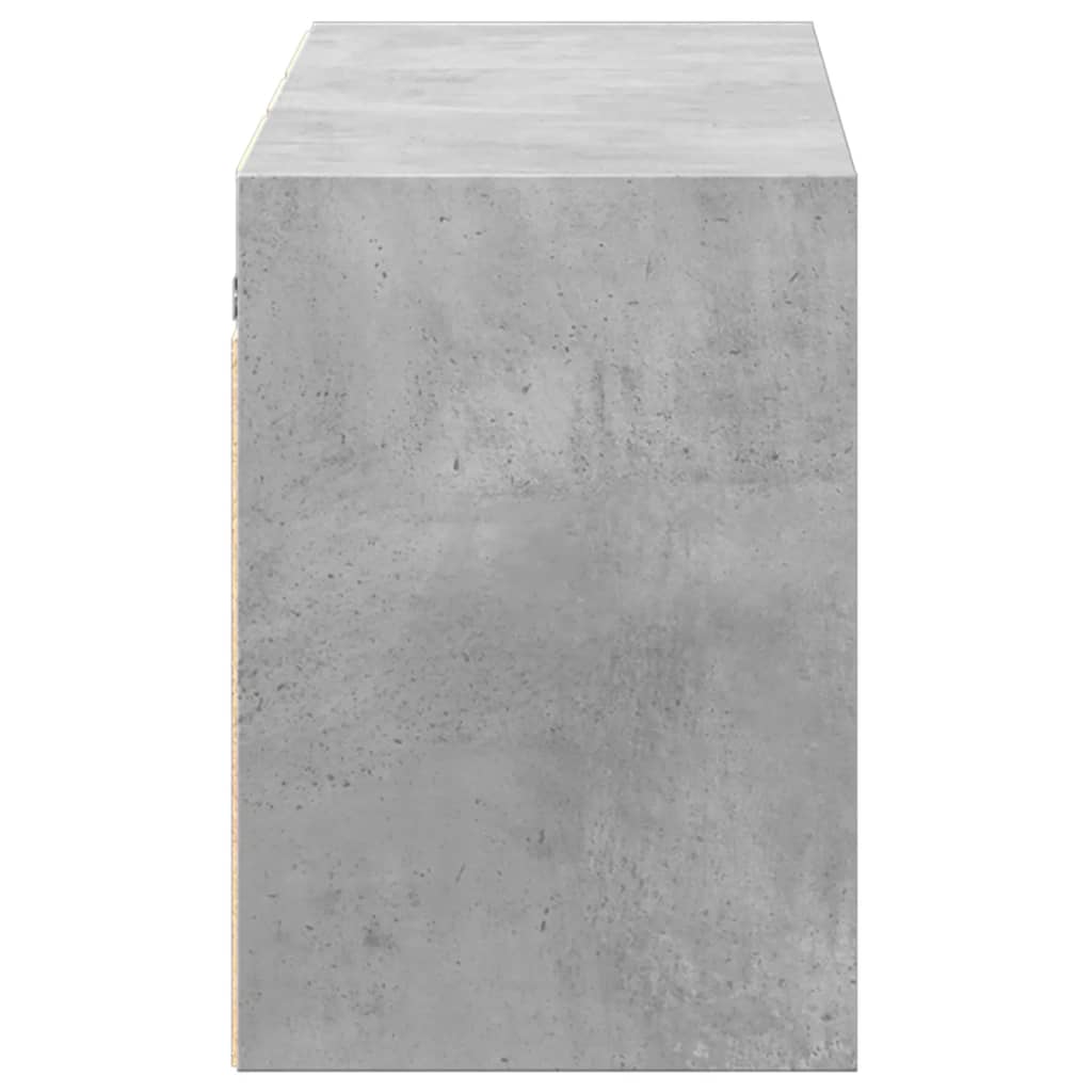 TV-Møbel Betonggrå TV-benk med LED-lys 130x31x45 cm