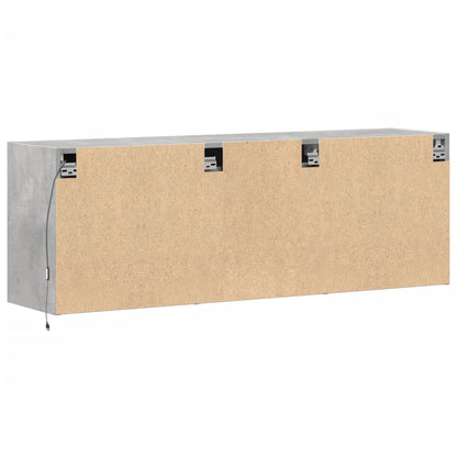 TV-Møbel Betonggrå TV-benk med LED-lys 130x31x45 cm