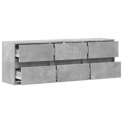 TV-Møbel Betonggrå TV-benk med LED-lys 130x31x45 cm