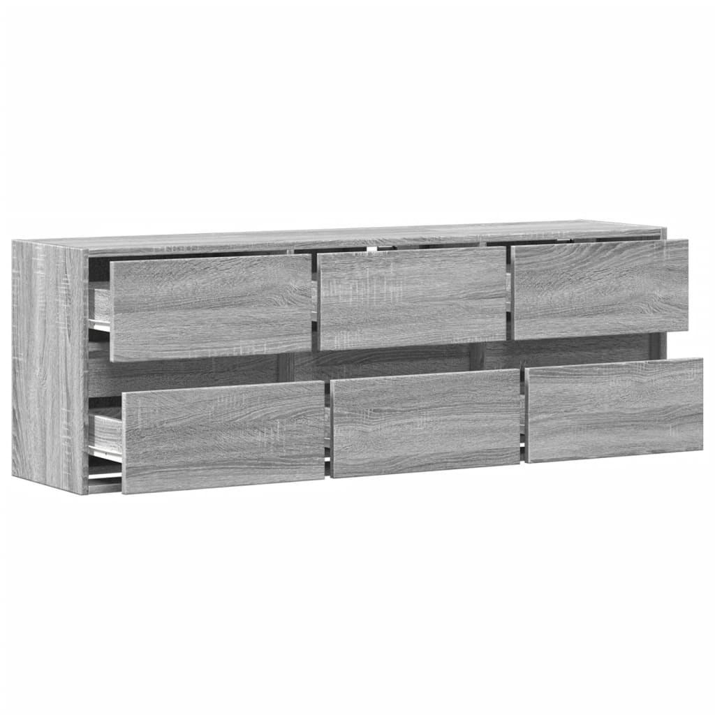 TV-Møbel Sonoma Grå TV-benk med LED 130x31x45 cm