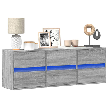 TV-Møbel Sonoma Grå TV-benk med LED 130x31x45 cm