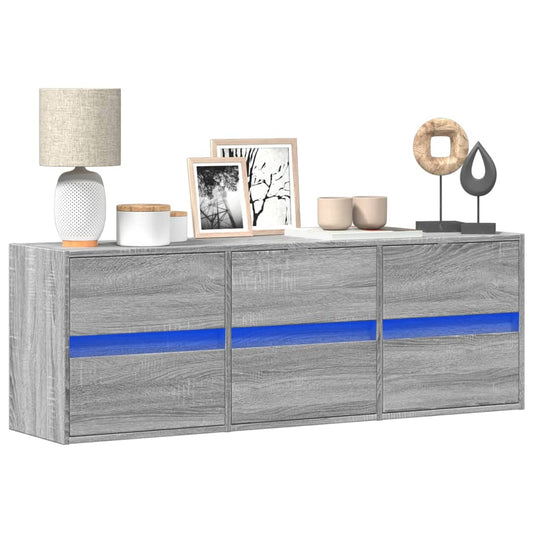 TV-Møbel Sonoma Grå TV-benk med LED 130x31x45 cm
