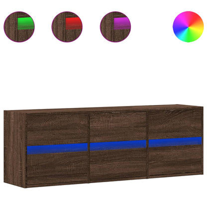 TV-Møbel Brun Eik TV-benk med LED 130x31x45 cm