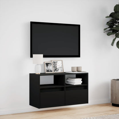TV-Møbel Svart Tv-benk med LED 80x31x45 cm