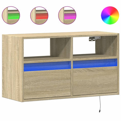 TV-Møbel Sonoma Eik Tv-benk med LED 80x31x45 cm