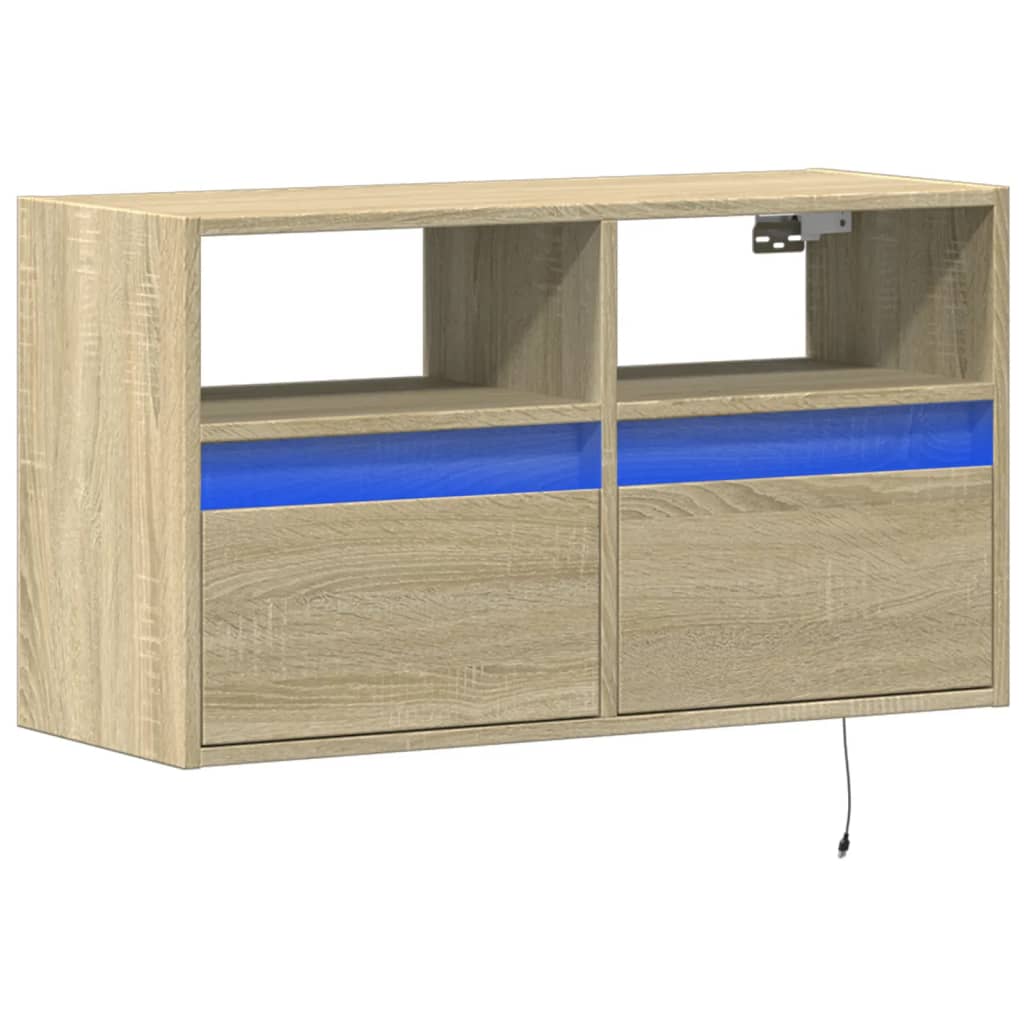 TV-Møbel Sonoma Eik Tv-benk med LED 80x31x45 cm