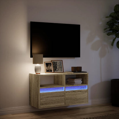 TV-Møbel Sonoma Eik Tv-benk med LED 80x31x45 cm