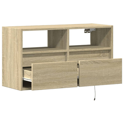 TV-Møbel Sonoma Eik Tv-benk med LED 80x31x45 cm