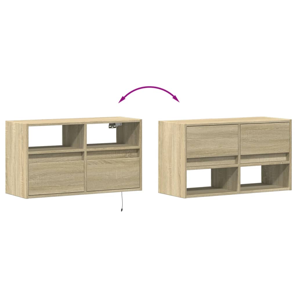 TV-Møbel Sonoma Eik Tv-benk med LED 80x31x45 cm