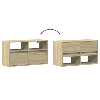 TV-Møbel Sonoma Eik Tv-benk med LED 80x31x45 cm