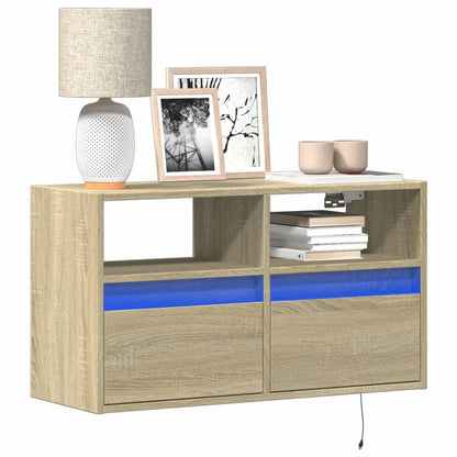 TV-Møbel Sonoma Eik Tv-benk med LED 80x31x45 cm