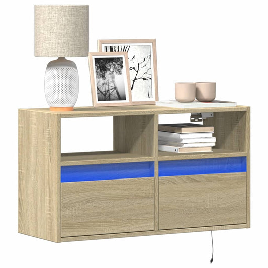 TV-Møbel Sonoma Eik Tv-benk med LED 80x31x45 cm