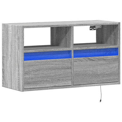 TV-Møbel Sonoma Grå Tv-benk med LED 80x31x45 cm