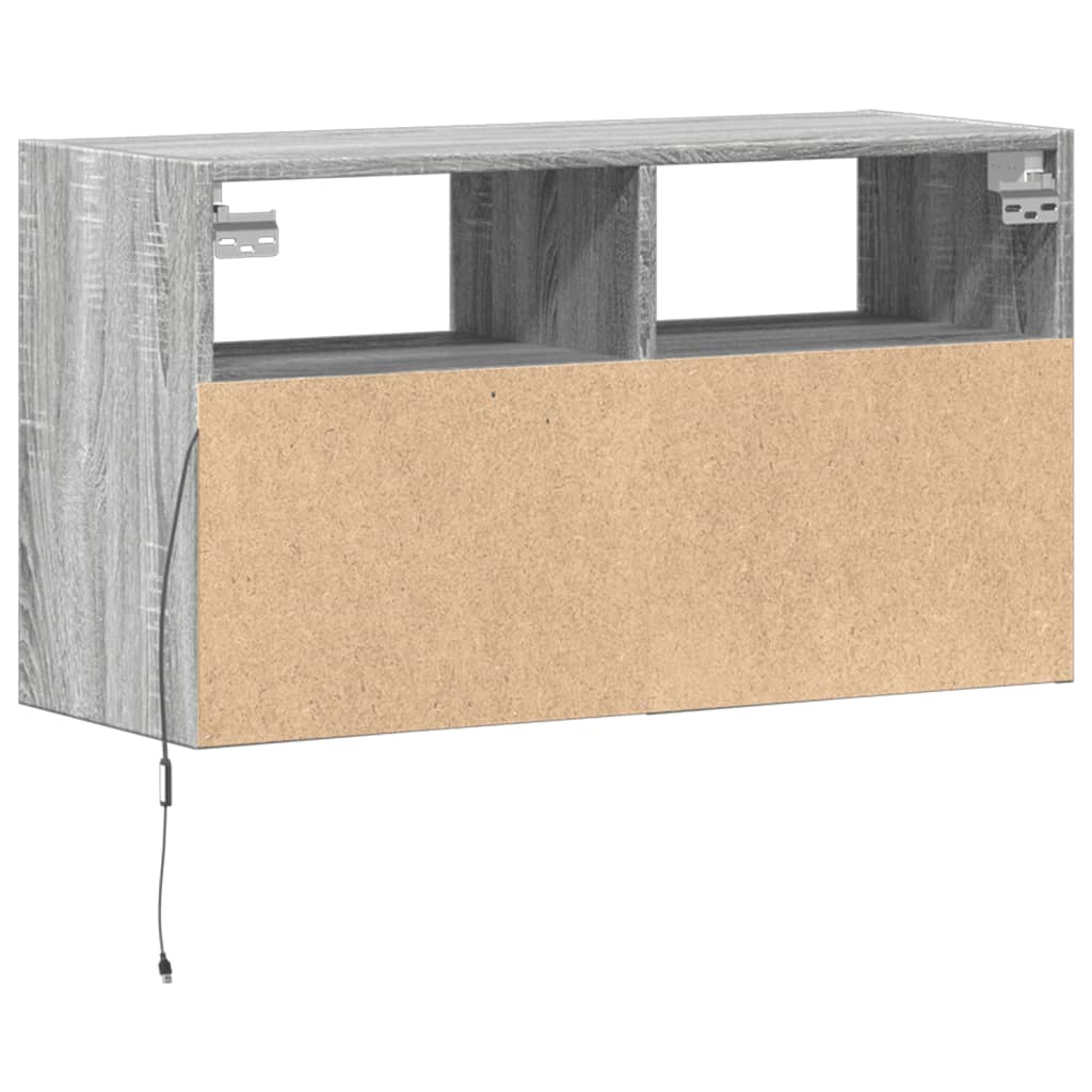 TV-Møbel Sonoma Grå Tv-benk med LED 80x31x45 cm