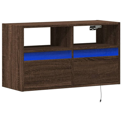 TV-Møbel Brun Eik Tv-benk med LED 80x31x45 cm