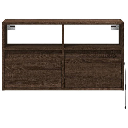 TV-Møbel Brun Eik Tv-benk med LED 80x31x45 cm