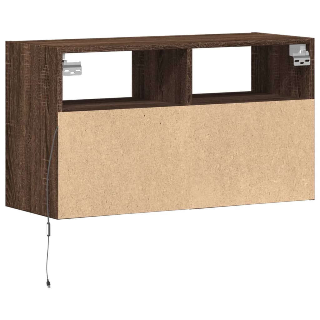 TV-Møbel Brun Eik Tv-benk med LED 80x31x45 cm