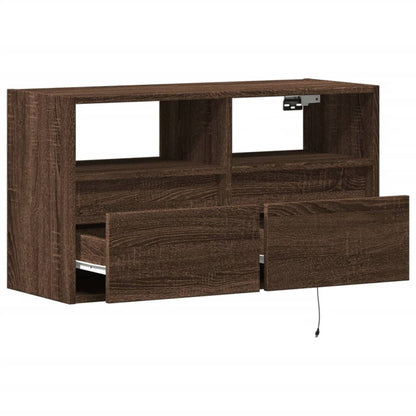 TV-Møbel Brun Eik Tv-benk med LED 80x31x45 cm