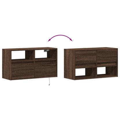 TV-Møbel Brun Eik Tv-benk med LED 80x31x45 cm