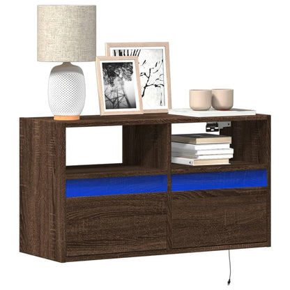 TV-Møbel Brun Eik Tv-benk med LED 80x31x45 cm