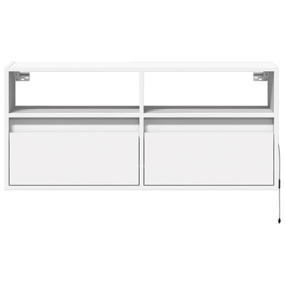 TV-Møbel Hvit TV-benk med LED 100x31x45 cm