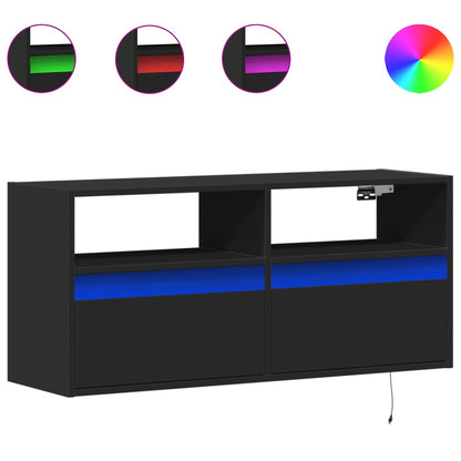 TV-Møbel Svart TV-benk med LED 100x31x45 cm