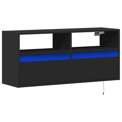 TV-Møbel Svart TV-benk med LED 100x31x45 cm