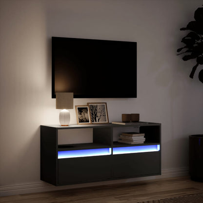 TV-Møbel Svart TV-benk med LED 100x31x45 cm