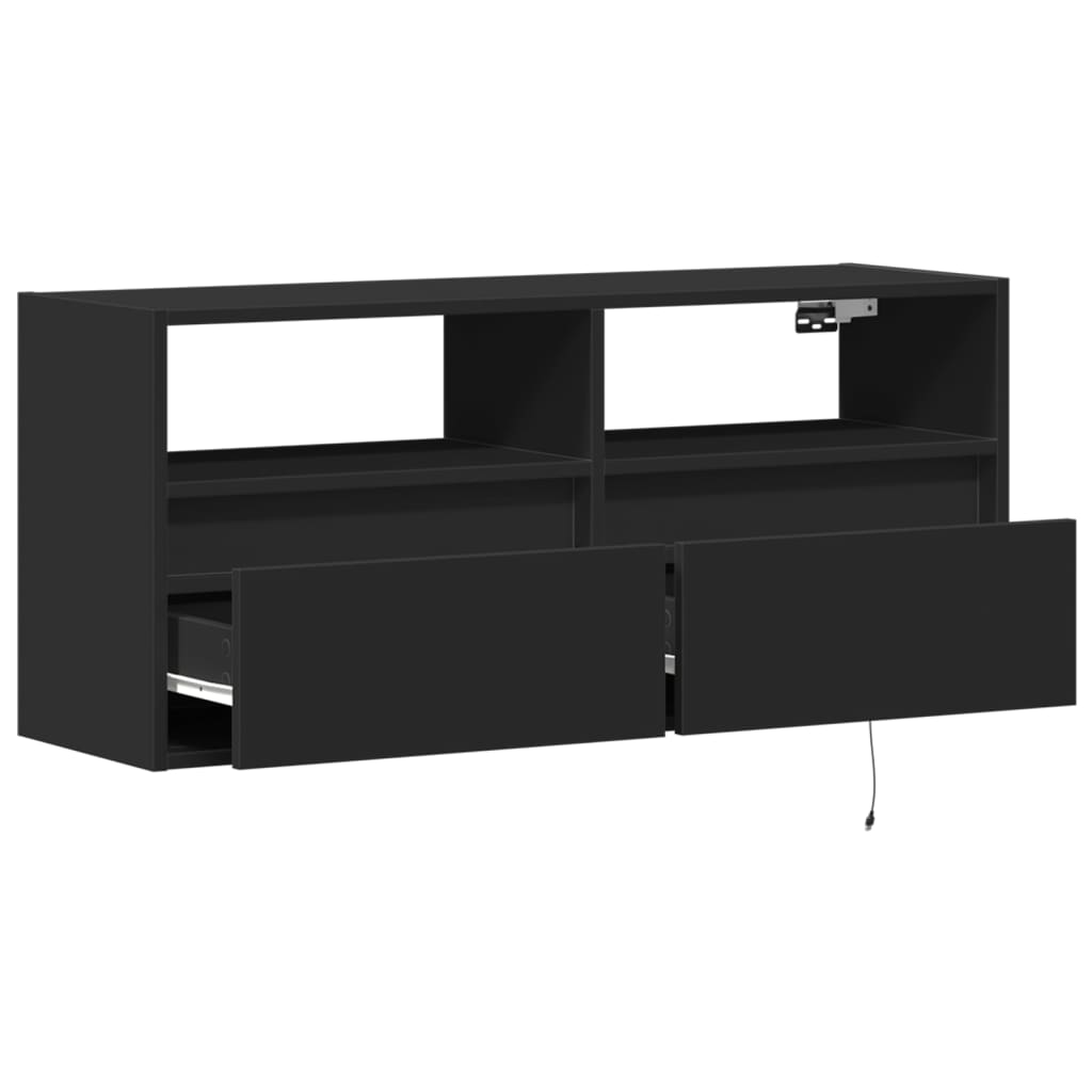 TV-Møbel Svart TV-benk med LED 100x31x45 cm