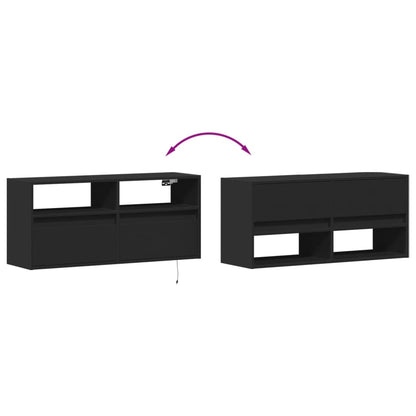 TV-Møbel Svart TV-benk med LED 100x31x45 cm