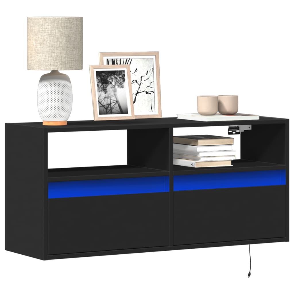 TV-Møbel Svart TV-benk med LED 100x31x45 cm