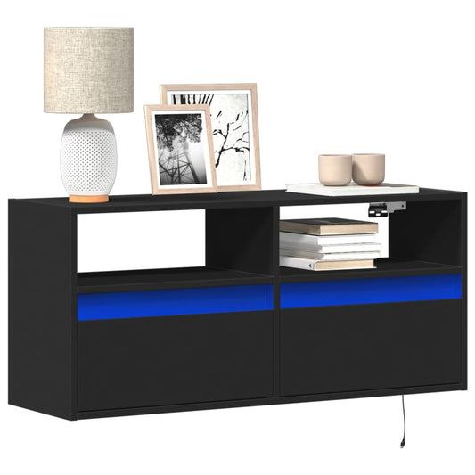 TV-Møbel Svart TV-benk med LED 100x31x45 cm