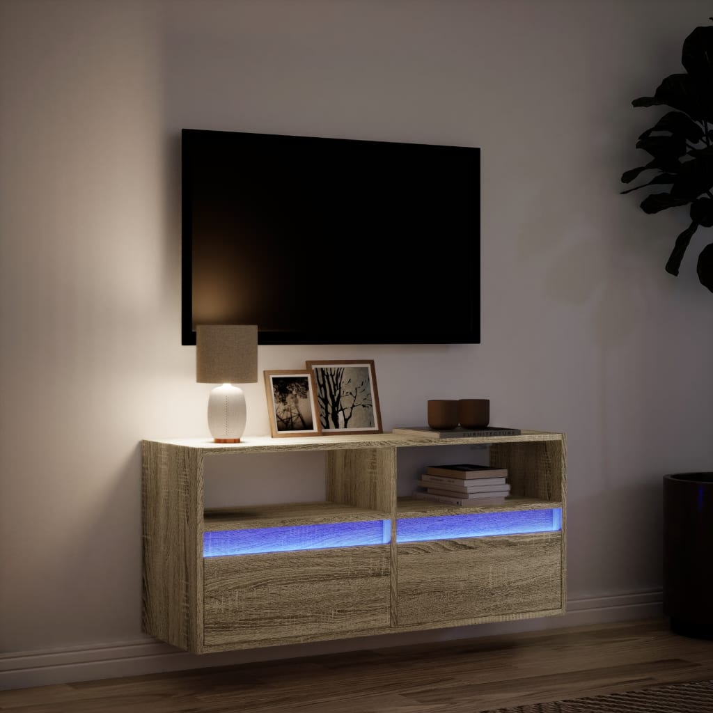 TV-Møbel Sonoma Eik TV-benk med LED 100x31x45 cm