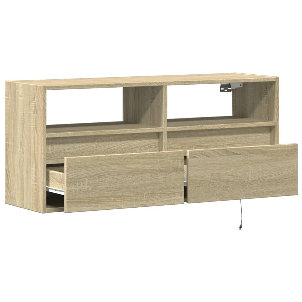 TV-Møbel Sonoma Eik TV-benk med LED 100x31x45 cm